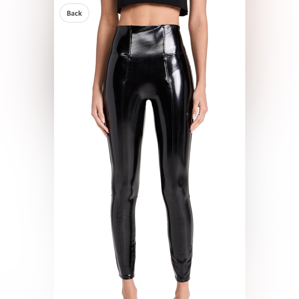 Spanx Faux Patent Leather Leggings Petite S